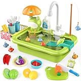 Dreamon Play Sink Toy with Running Water, Kids Play Kitchen Accessories with Automatic Water...