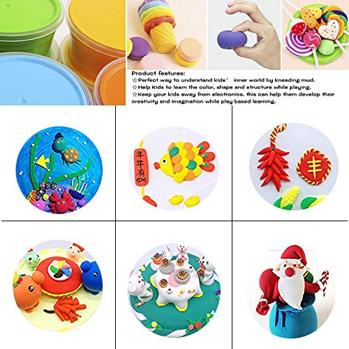 36 Colors Air Dry Clay Packed with Box No-Sticky and Non-Toxic Magic Clay Ultra-Light Plasticine Clay DIY Creative Modeling Dough with Project Booklet