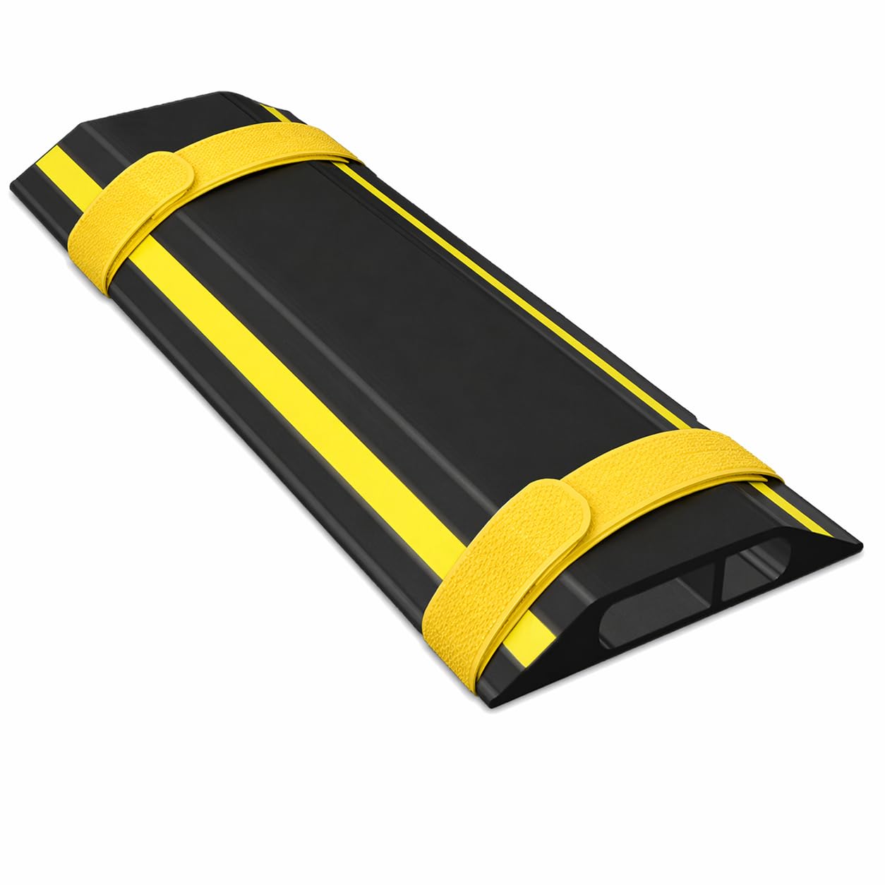 Allcam F6CP 9m Floor Cable Protector/Cable Cover with Two 13mm-tall Channels and Hi Vis yellow Stripes
