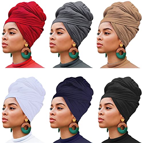 Turban en jersey africain pour femme stretch lot de 6