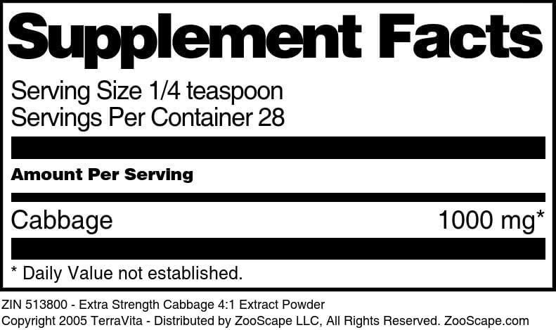 Miniatura 5 de Extracto de col extra fuerte 41 en polvo (1 oz, ZIN 513800)