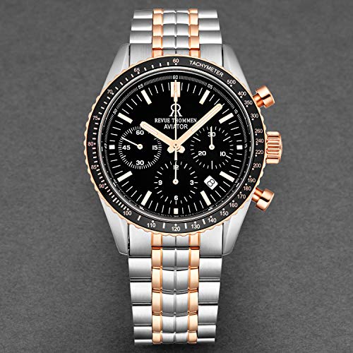 Men's 17000.6157 'Aviator' Black Dial Two-Tone Chronograph Automatic Watch4