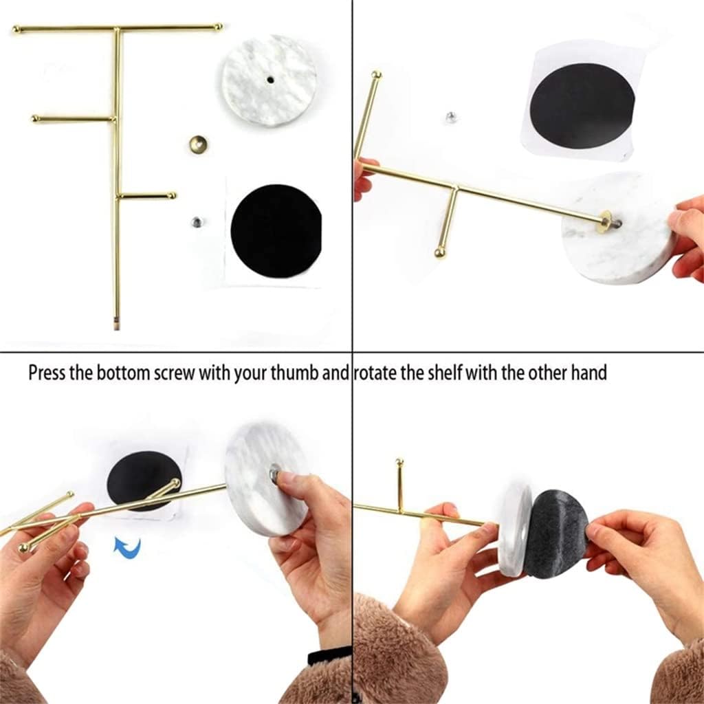 White Marble Pattern Simple Decorative Jewelry Necklace Stand Display Stand Ring Earring Storage (Color : A Size: 10 x 26 x 18.5cm)