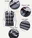 Herothorn Mens Thick Argyle Sweater Vests Classic V-Neck Knitwear Sleeveless Pullover Autumn Winter Warm Tank Tops Dark Grey