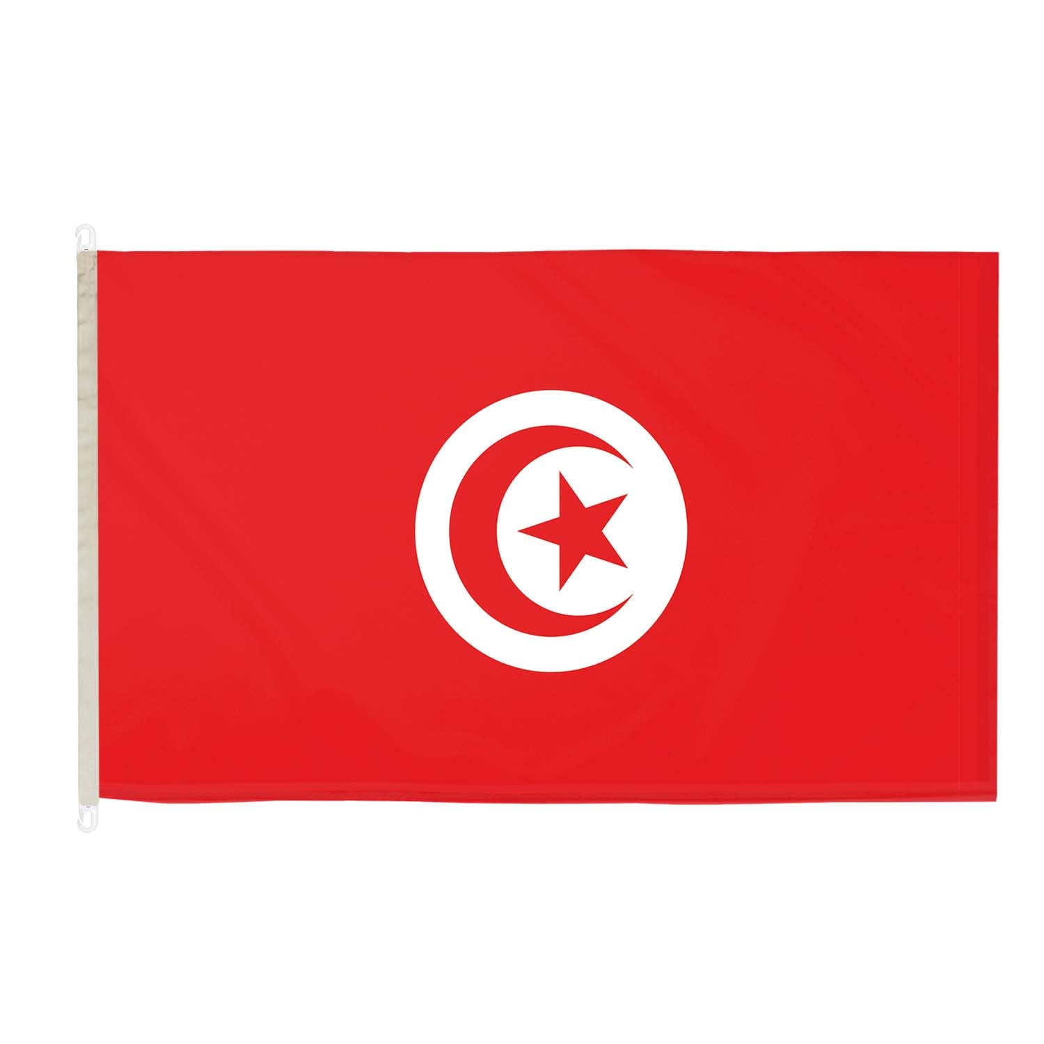 DuraFlag Tunisia Flag Premium Quality With Clips & Hooks Reinforced Stitching Suitable For Flagpoles 5ft x 3ft (150cm x 90cm) Flag — image 1