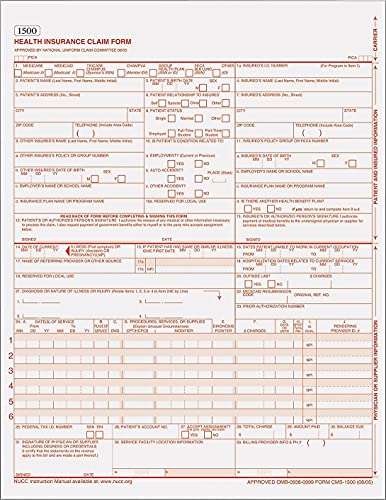 Snapklik.com : TOPS CMS-1500 Health Insurance Claim Forms For Laser ...