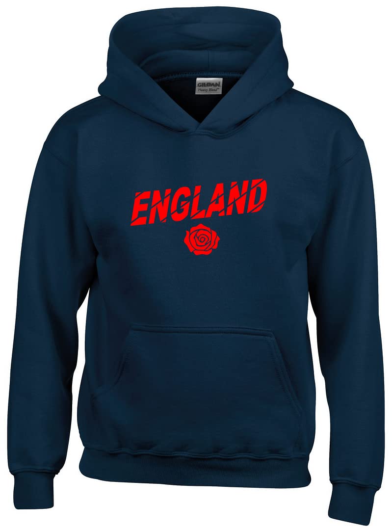 Cyclops Print England Six Nation Rugby Split Text HOODIE MENS NAVY 2XL