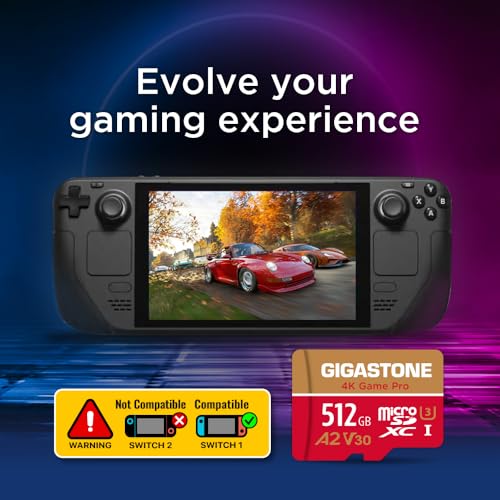 Image of 【for Switch 1 Only】 Gigastone 512GB Micro SD Card 2-Pack, 4K Game Pro, MicroSDXC for Nintendo-Switch 1, Action Camera, UHD Video, R /W up to 150 /120 MB /s, UHS-I U3 A2 V30 C10【5-Years Data Recovery】