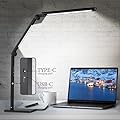 LED Desk Lamp for Home Office,Creative Touch Reading Light, with Memory Dual Light and Adjustable Swing Arm,15W 4 CCT Eye-Care Modes & 4 Brightness Levels Table Lamp with USB Charging Ports-Black