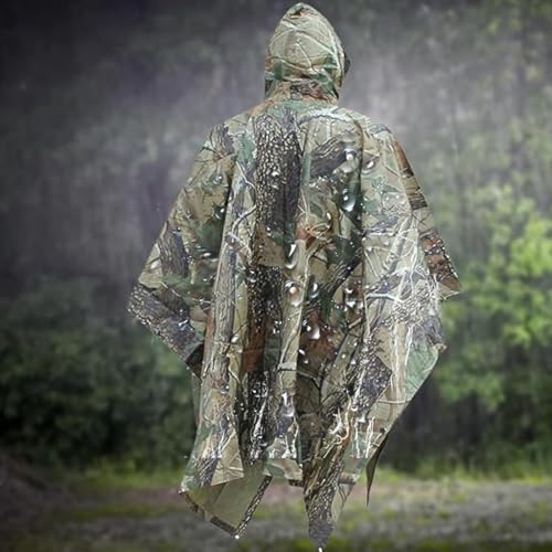 Image of GUSTAVE Camping Rain Poncho for Adults Lightweight Waterproof Outdoor Raincoat with Stylish Prints, Packable 3 in1 Design for Hiking, Camping, Travel, and Scooter Riding