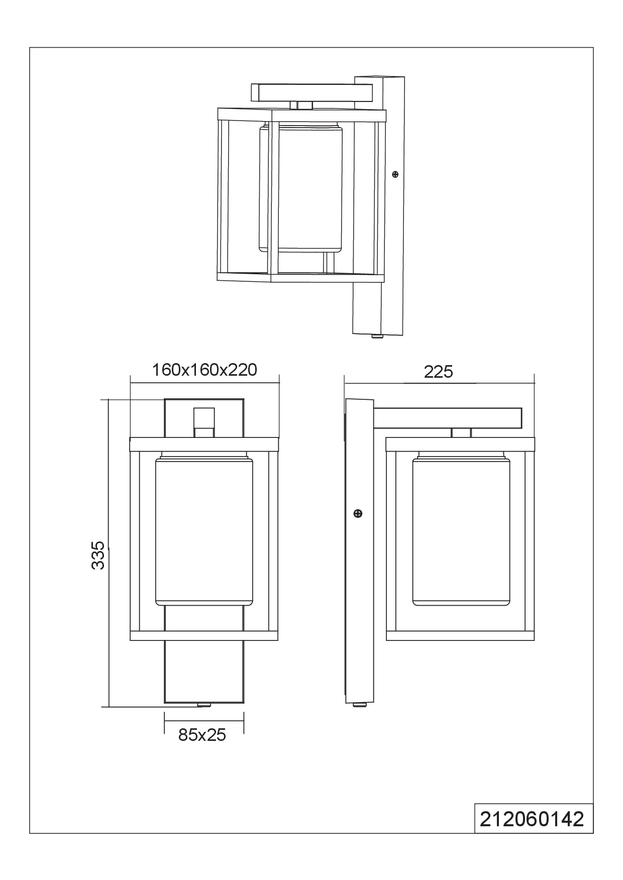 Trio Leuchten Außen Wandleuchte Lunga 212060142, Aluminium Druckguss, Glas, exkl. 1x E27, Anthrazit |
