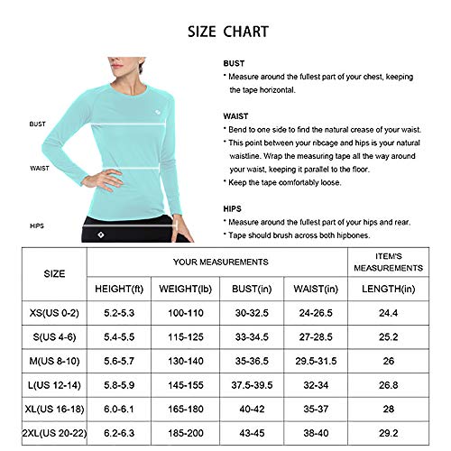 Women's UPF 50+ Sun Protection Cool Fast Dry Rashguard Long Sleeve Athletic Tops T -Shirt Mint Green L