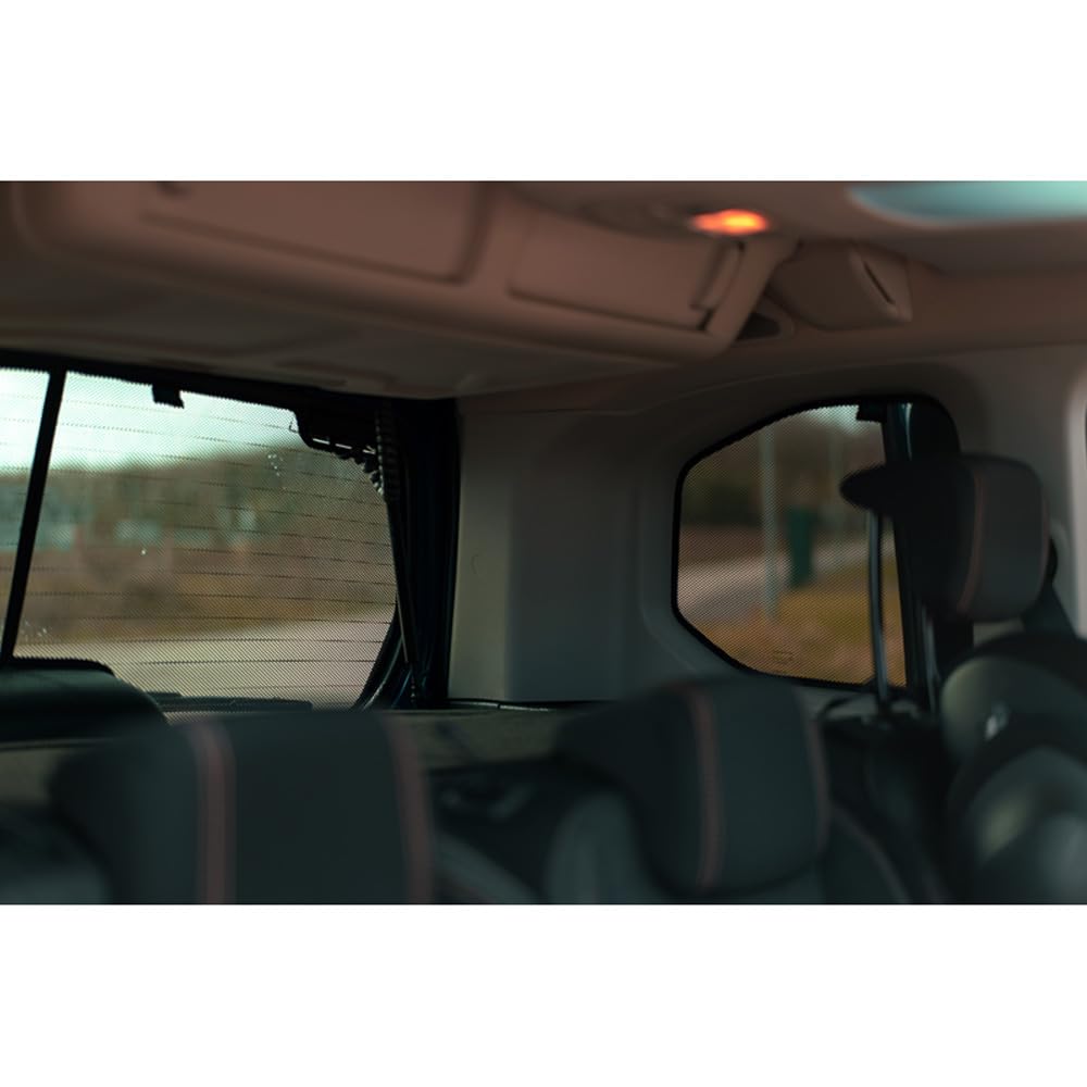 CAR SHADES Juego Compatible con Citroen Berlingo Multispace 2018- (sólo para el portón Trasero con luneta abrible) (6-Partes) cortinillas Parasol a Medida