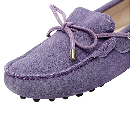 Image of ANUFER Women's Classic Suede Penny Loafers Comfort Handmade Slipper Moccasins