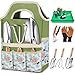 Set di attrezzi da giardino Kynup, set da giardino in acciaio inossidabile da 7 pezzi con borsa per attrezzi da giardino, robusto set di attrezzi da giardino inossidabile per la cura delle aiuole e