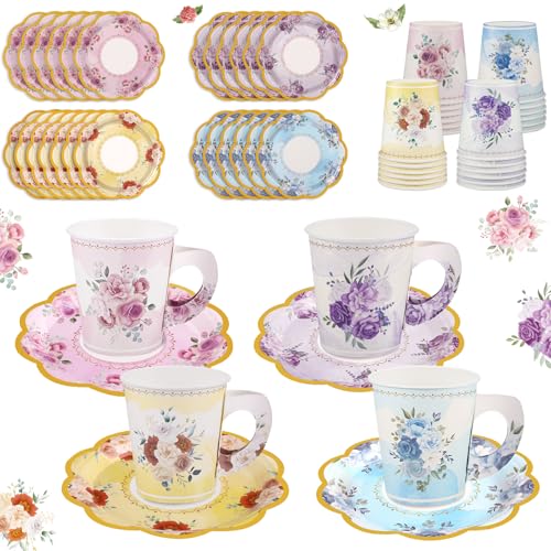 NatNarr 24 Sets Disposable Paper Tea Cups 7 OZ...