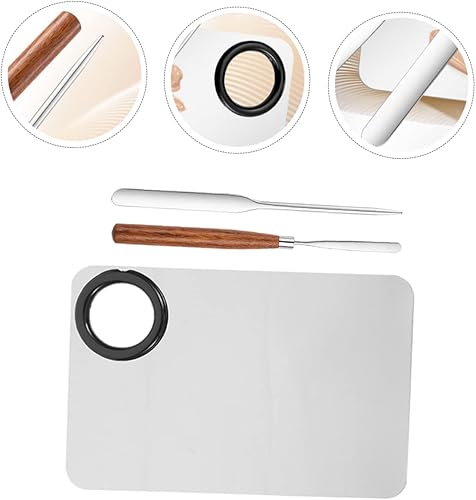 1set Makeup Palette Kit Foundation Spatula Stick Mixing Tray for Foundation Pigments