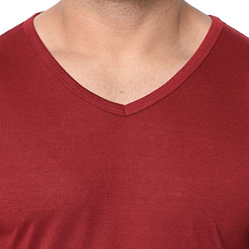Image of Men's Cotton Blend Half Sleeve V Neck Tshirt