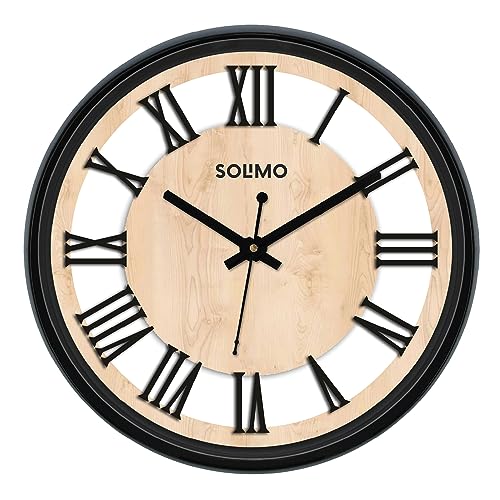Amazon Brand - Solimo Roman Wheel 12-inch Plastic and Glass Silen...