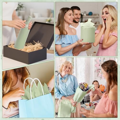 Image of woric 160 Sheets Sage Green Tissue Paper for Gift Bags 20 X 14 Inches Wrapping Tissue Paper Bulk for DIY Crafts Gift Packaging Weddings Bridal Shower Baby Shower Decorations