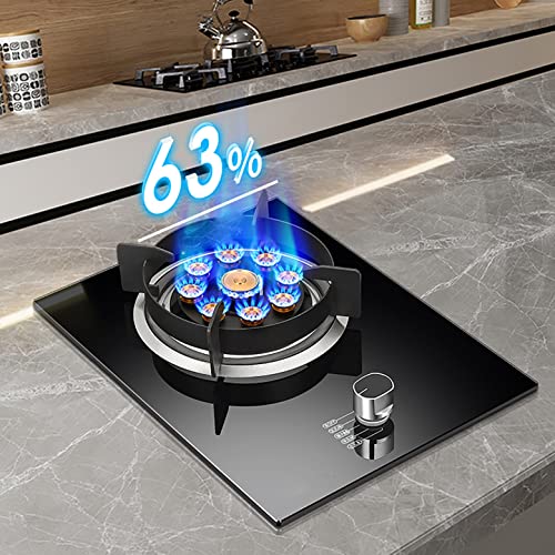 Brûleur à gaz intégré, verre trempé anti-explosion, facile à nettoyer, compatible avec gaz naturel et propane, idéal pour la cuisson au wok
