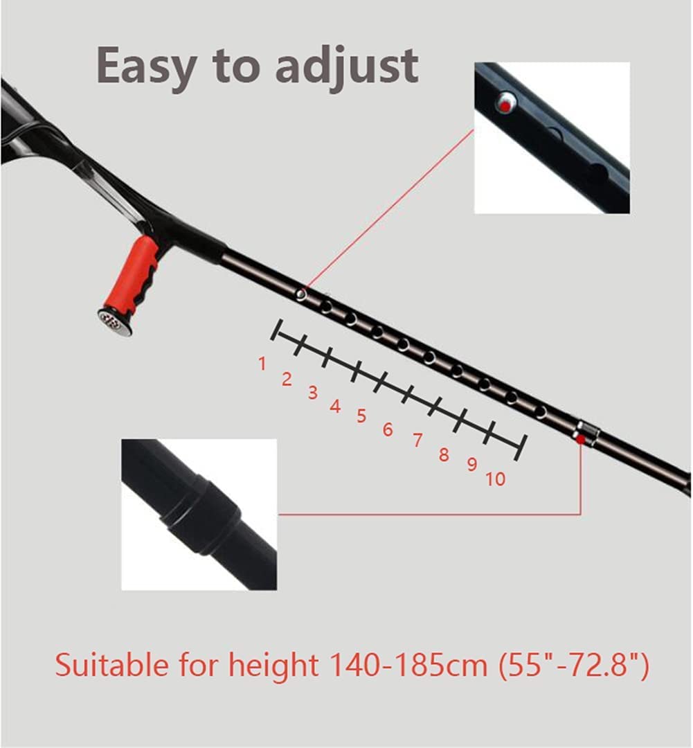 Muletas de antebrazo Ajustables con puño Abierto, muletas de Codo Plegables portátiles para Adultos, Hombres, Mujeres, Bastones de aleación de Aluminio, rodamiento de 220 Libras. (Color : C)