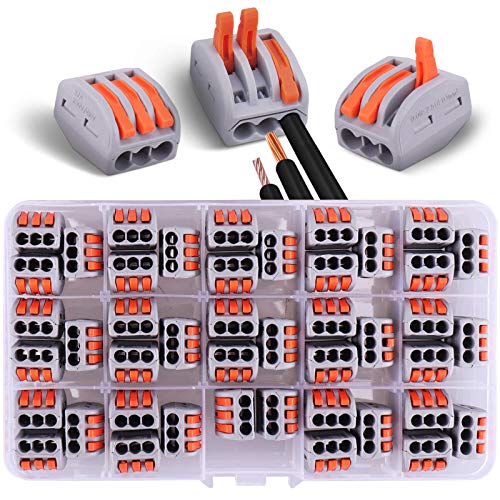 44pcs Connecteurs électriques 3 entrées avec levier de commande Cover