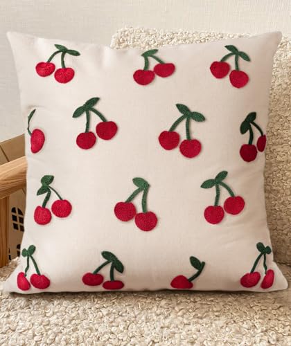 Kokaaee Embroidered Throw Pillow Cover 18x18 Inch...