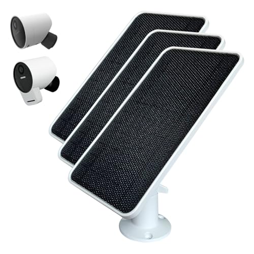 Image of JJMASEE Solar Panel for SimpliSafe Outdoor Camera Series 1/2,Waterproof Continuous Power for SimpliSafe Outdoor Security Camera with 13-FT Cable & 360°Adjustable Aluminum Alloy Wall Mount (3 Pack)