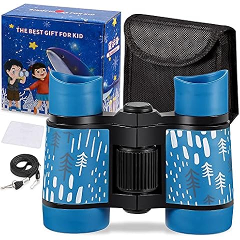 Binoculars Shock Proof Toy Binoculars Set - Bird Watching - Educational Learning - Presents for Adults and Girls - Outdoor Play - Hunting - Hiking - Camping Gear, Sapphire Blue Cover