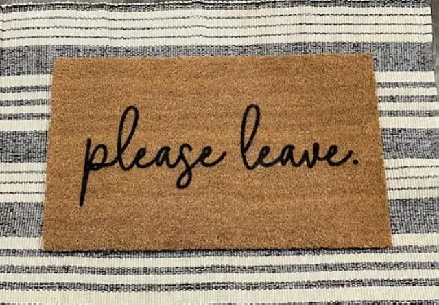 Go Away Doormat - Funny Personalized Welcome Mat for Front Door
