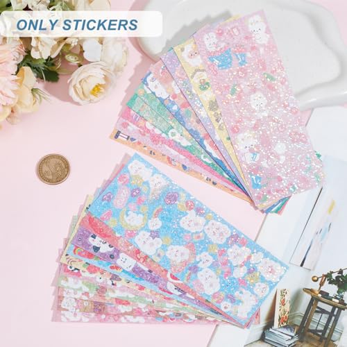 NICENEEDED 20 Sheets Cute Rabbit Kpop Photocard Decorative Stickers, Lovely Rabbits Korean Sticker Decal - Image 3