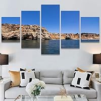 SIGNWIN 5 Panel Canvas Wall Art Modern Art Beach Coastal Multicolor Photography Relax/Calm Tropical for Home Decorations Ready to Hang - 60