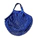 Produktbild LPxdywlk Wiederverwendbare Große Kapazität Lebensmittel Aufbewahrungstasche Obst Handtasche Mesh Net Einkaufstasche Tote Crossbody Saphirblau