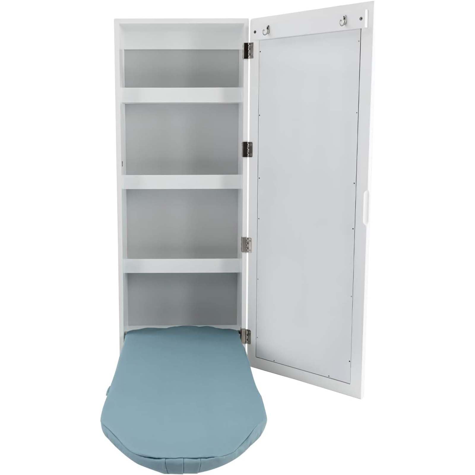 Multi-Functional Wall-Mounted Ironing Board, Household Wall Mount Hide Away Ironing Board Cabinet, 180°Rotate Fold Professional Space Stored Ironing Board, with 3 Tier Shelf