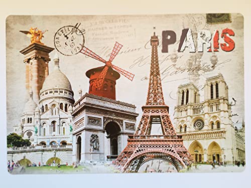 Set de Table Paris - Motif Tour Eiffel, Pont Alexandre et Moulin Rouge - Double Face