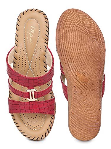 Image of TRASE Women's Flip-Flops & Slippers | Doctor Ortho Comfortable Chappal for Women & Girls | Light weight, Soft Footbed, Comfortable & Stylish | Diabetic & Orthopedic Footwear, Good for Knee & Foot Pain