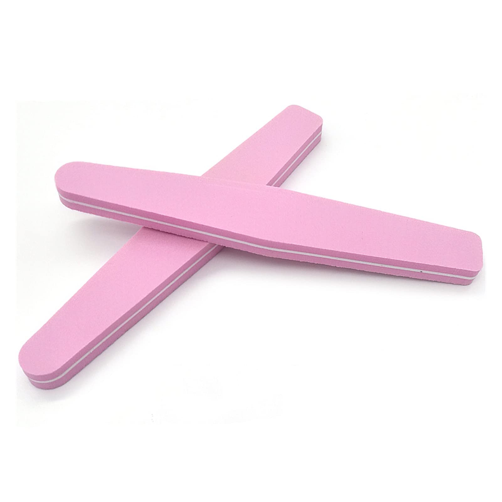 10pcs / Lote Archivos de uñas prismáticos Lijado 100/180 Pink Sponge Style Nail Art Tips Herramienta de manicura UV Búfer de Papel de Lija de Gel (Color : A Pink)