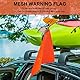 Yuikome 6 StüCke 18X18 Gittergewebe Sicherheits Flaggen Orange Warnen Flagge Bungee Sicherheits Flagge Gute Sichtbarkeit Wetterfeste Flagge mit ÖSen