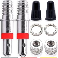 Fahrrad-Ventile Ersatz-Set: 8-Teile Dunlop Blitz-Ventil mit Dichtung, Ventil-Mutter, Ventil-Kappen, Zubehör Ersatzteile für Puky Laufrad, Citybike, Hollandrad, als Fahrrad-Ersatzventil Reparatur