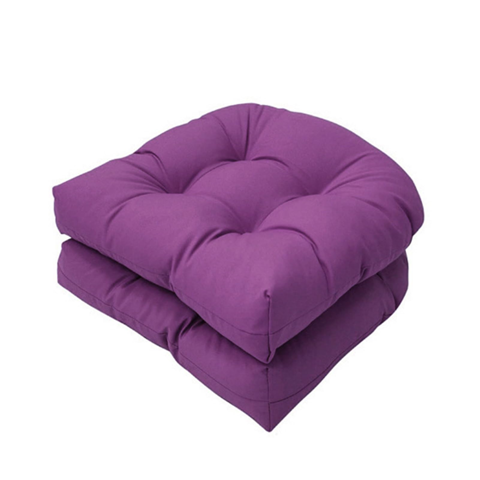 FYHTC 2 Pack Purple U-Shaped Seat Cushions, 48x48cm, PP Cotton Fill, Waterproof & Fade Resistant, Comfortable & Supportive, Ideal for Patio, Garden & Indoor Use