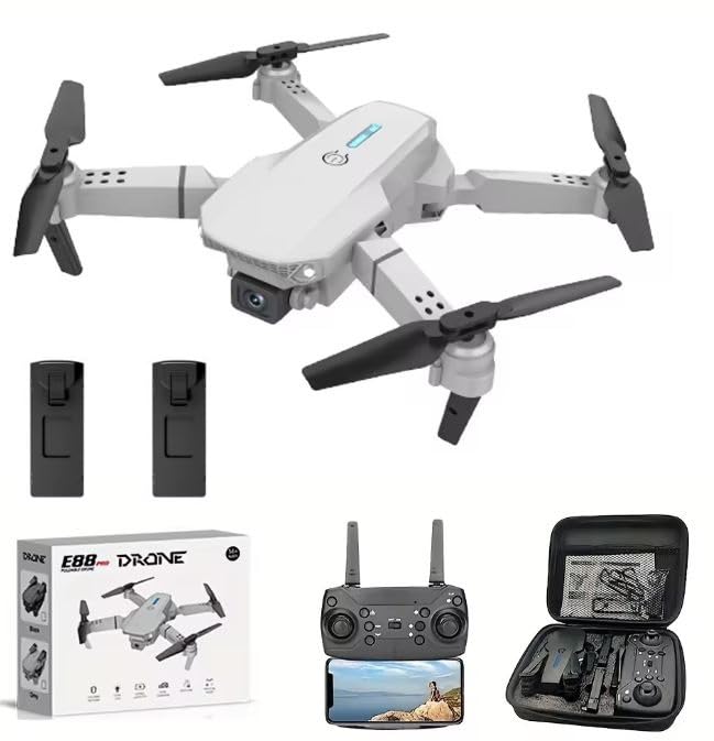 Image of WEADFAX-Drone-with-4K-Camera-WiFi-FPV-1080P-HD-Dual-Foldable-RC-Drone-Altitude-Hold-Headless-Mode-Visual-Positioning-Auto-Return-App-Control-Quad-Copter (DB98)
