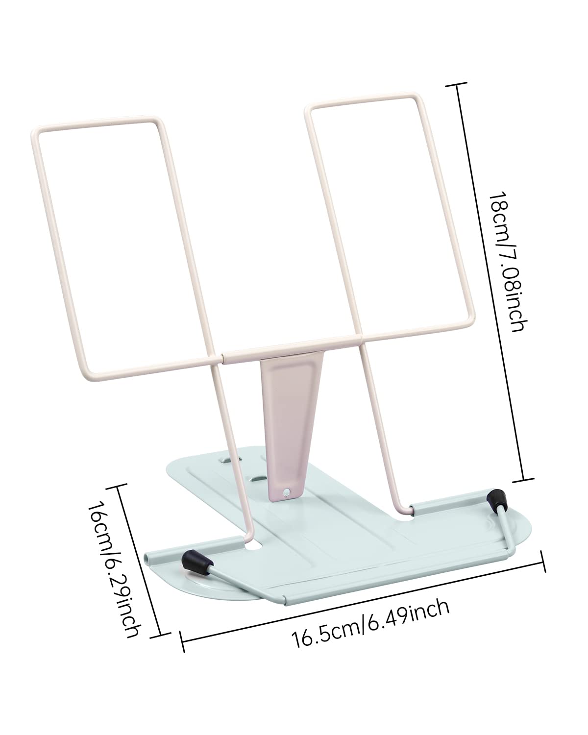 MSDADA Adjustable Metal Book Stand - Foldable Holder For Cookbooks, Tablets & Textbooks (Light Lake Green) - View #10