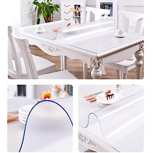 Nappe pvc givré 2mm transparente pour table à manger et table basse 70x130 cm - 7