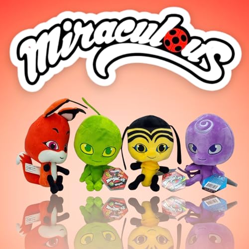 BANDAI - Miraculous Ladybug - Weiches Stofftier 15cm - Tikki - P50691