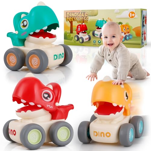 Wootoyz Dinosaurier-Auto, 1-3 Jahre, Press & Go, Geschenk f&uuml;r Kinder, Unisex