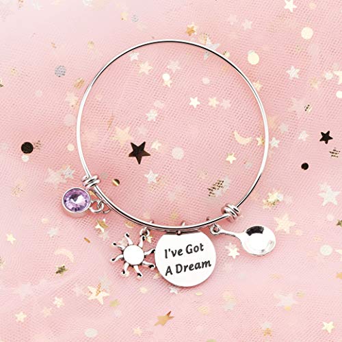 BAUNA Bracelet Inspirational Princess Quotes Bangle I’ve Got A Dream Fairy Tales Gift2