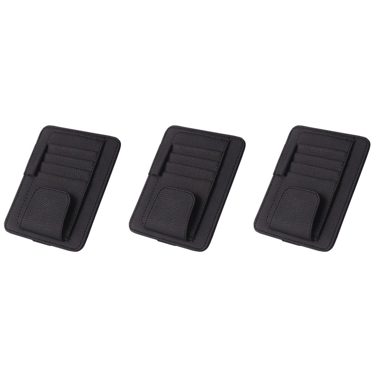 SHERCHPRY 3piezas Organizador De Visera Solar para Coche Funda De Almacenamiento De PU Negro para Gafas Teléfonos y Accesorios De Automóvil Compatible La Mayoría De Vehículos