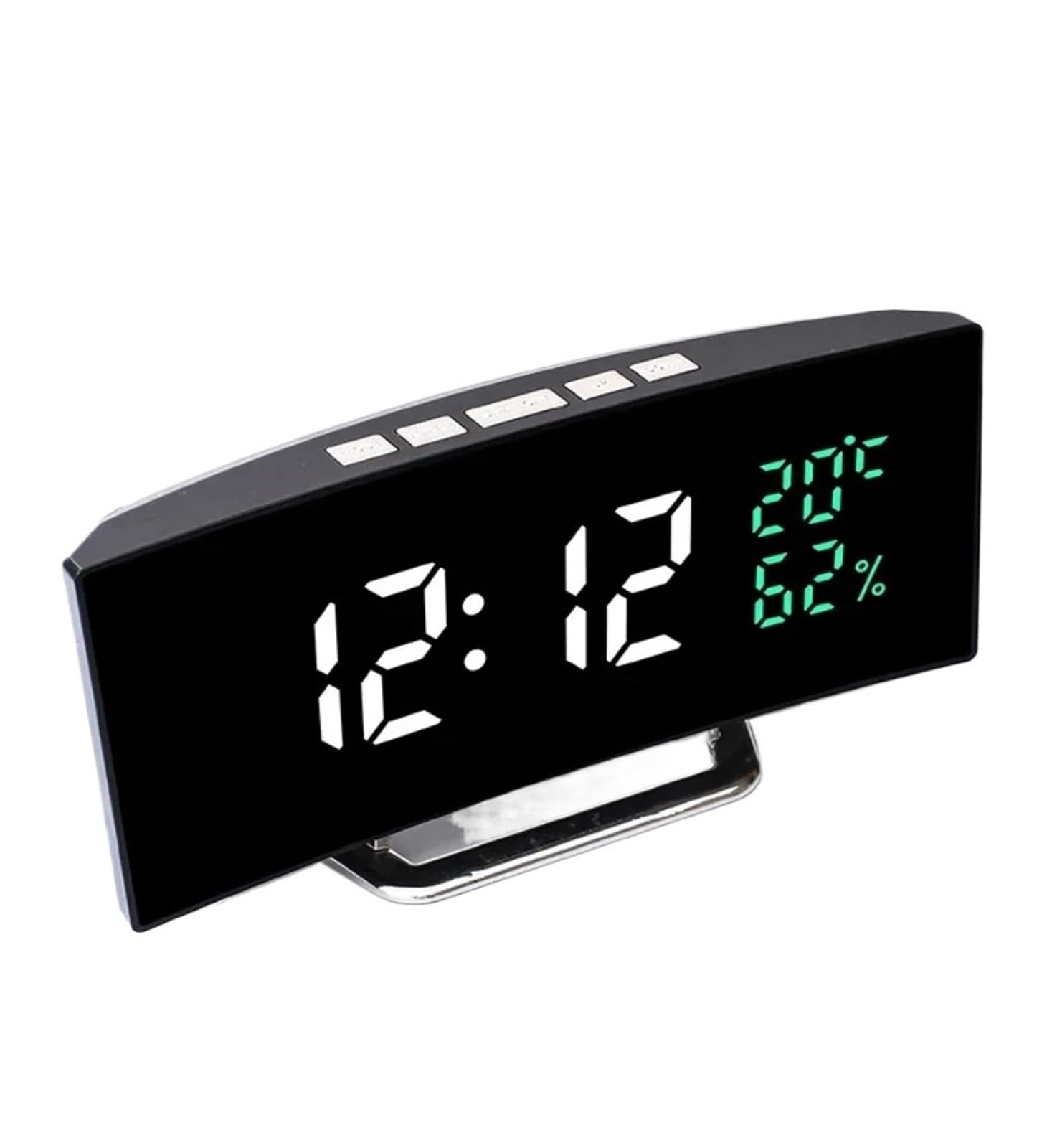 HVSYVVSRL Mirror Digital Alarm Clock Temperature Date 2 Levels Of Brightness Adjustment Snooze Table 12/24H Night Mode LED Quiet Operation