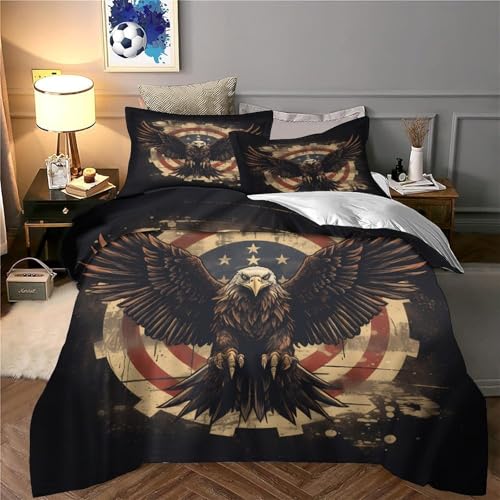 Housse de Couette 200x200 Aigle Parure de Lit Microfibre Douce pour Adolescent - 6